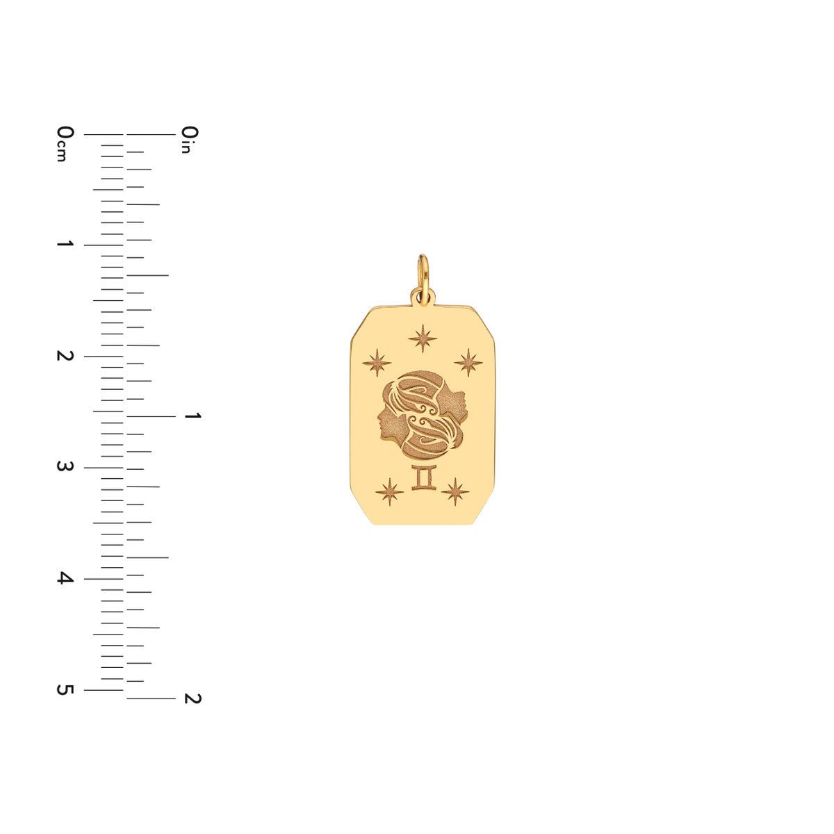 Birmingham Jewelry - 14K Yellow Gold Gemini Engraved Pendant - Birmingham Jewelry