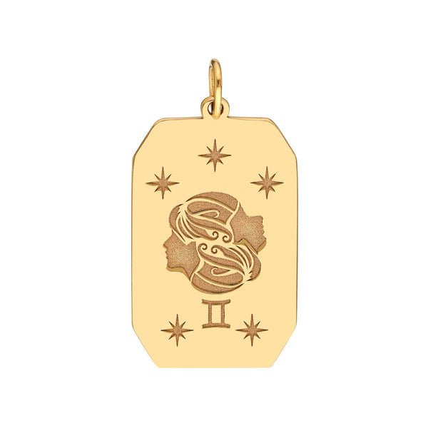 Birmingham Jewelry - 14K Yellow Gold Gemini Engraved Pendant - Birmingham Jewelry