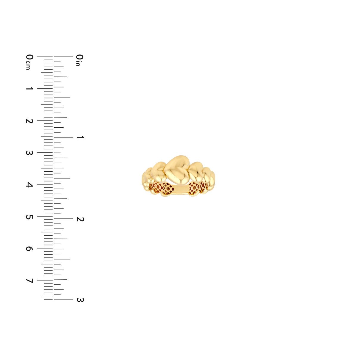 Birmingham Jewelry - 14K Yellow Gold Graduated Angled Heart Ring - Birmingham Jewelry