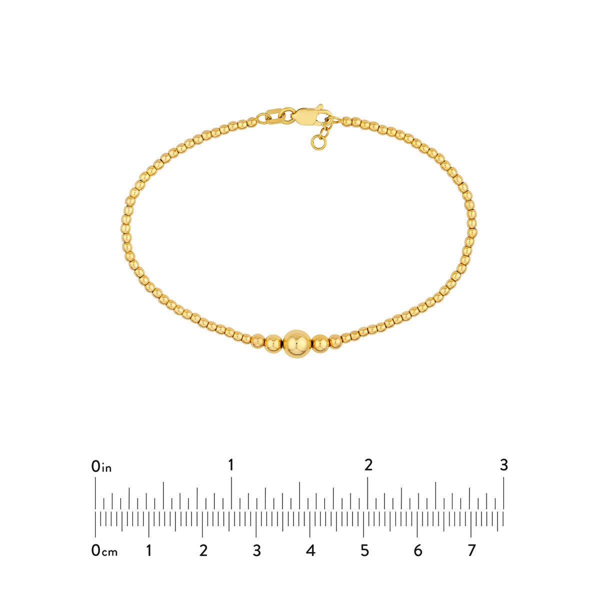 Birmingham Jewelry - 14K Yellow Gold Graduated Bead Adjustable Bracelet - Birmingham Jewelry