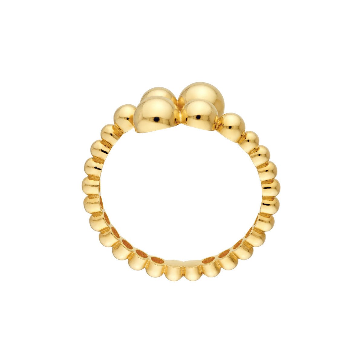 Birmingham Jewelry - 14K Yellow Gold Graduated Bead Bypass Ring - Birmingham Jewelry