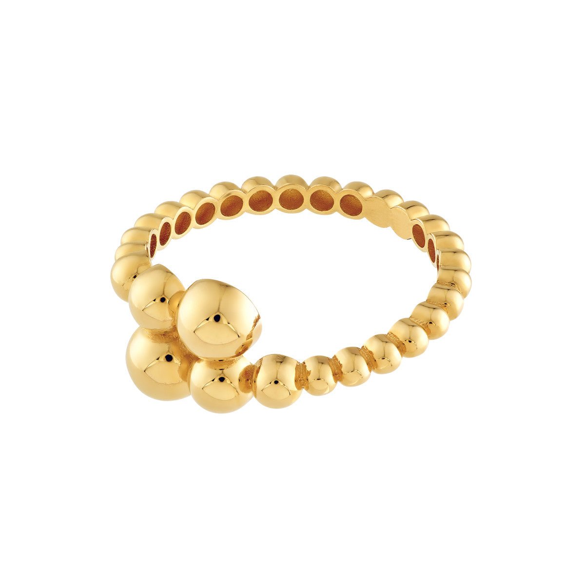 Birmingham Jewelry - 14K Yellow Gold Graduated Bead Bypass Ring - Birmingham Jewelry