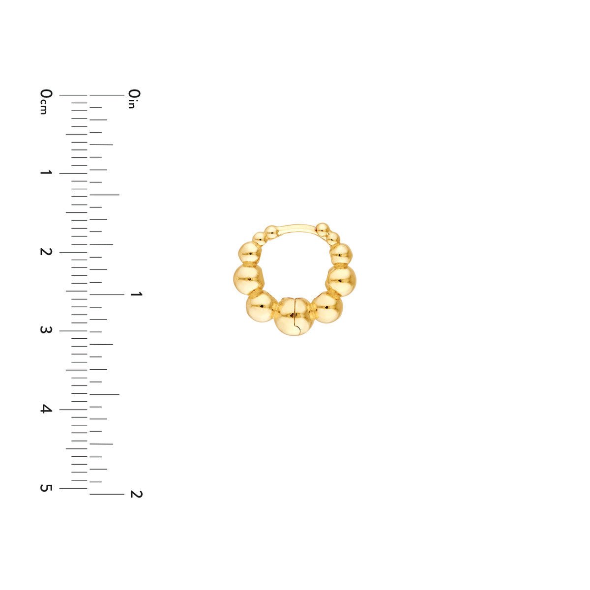 Birmingham Jewelry - 14K Yellow Gold Graduated Bead Hoop Earrings - Birmingham Jewelry
