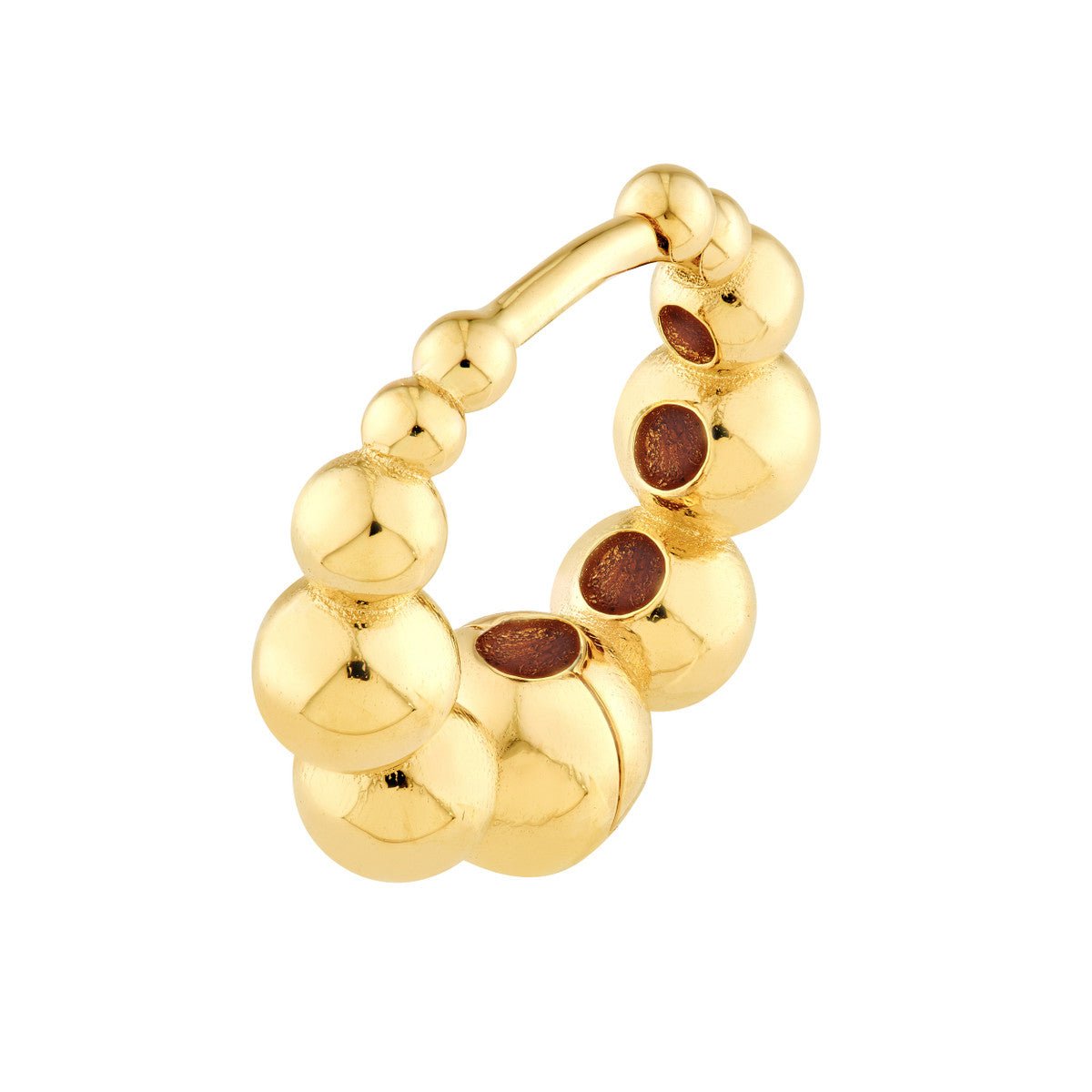 Birmingham Jewelry - 14K Yellow Gold Graduated Bead Hoop Earrings - Birmingham Jewelry