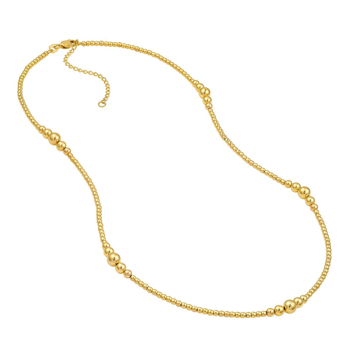 Birmingham Jewelry - 14K Yellow Gold Graduated Bead Station Necklace - Birmingham Jewelry