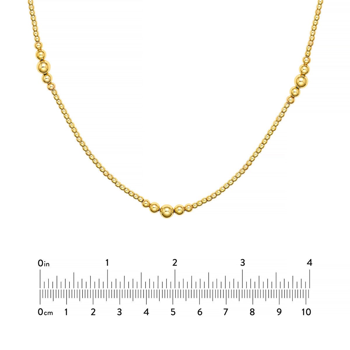 Birmingham Jewelry - 14K Yellow Gold Graduated Bead Station Necklace - Birmingham Jewelry