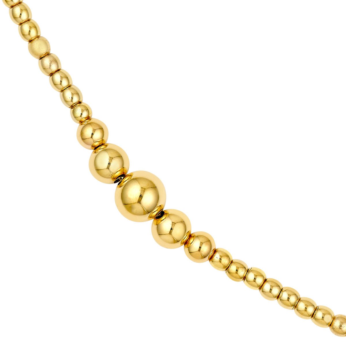 Birmingham Jewelry - 14K Yellow Gold Graduated Bead Station Necklace - Birmingham Jewelry