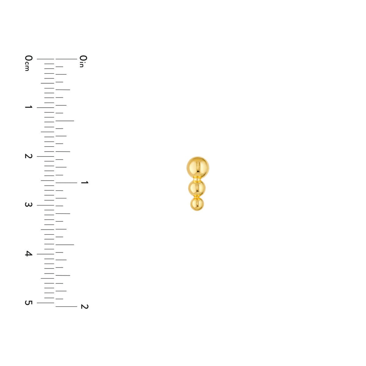 Birmingham Jewelry - 14K Yellow Gold Graduated Bead Stud Earrings - Birmingham Jewelry