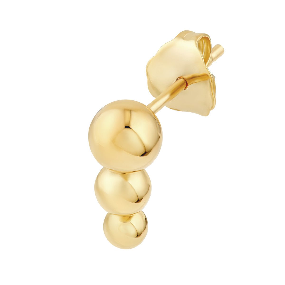 Birmingham Jewelry - 14K Yellow Gold Graduated Bead Stud Earrings - Birmingham Jewelry
