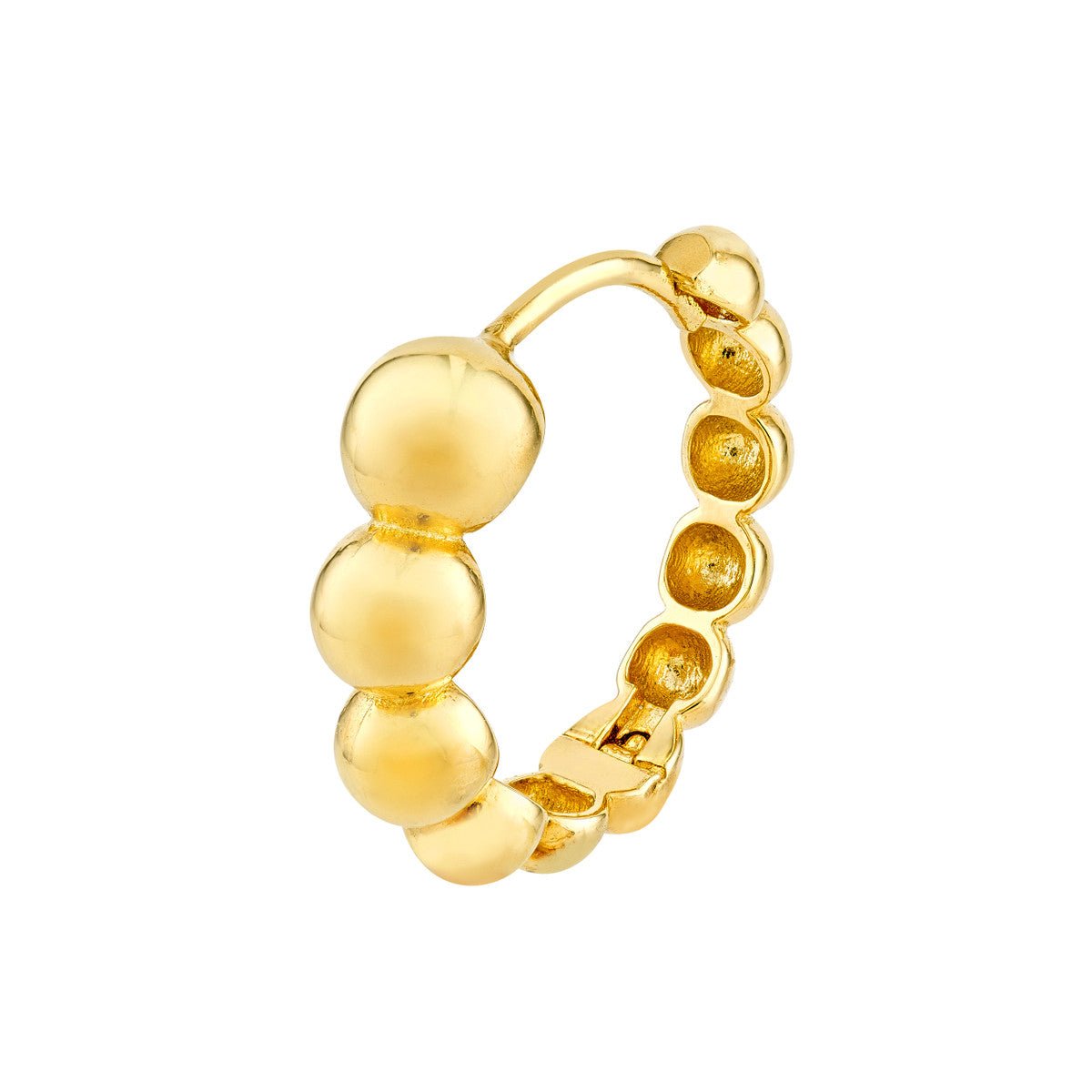 Birmingham Jewelry - 14K Yellow Gold Graduated Beaded Hoop Earrings - Birmingham Jewelry