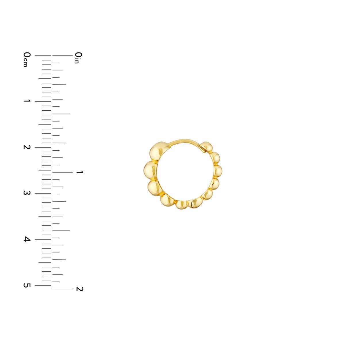 Birmingham Jewelry - 14K Yellow Gold Graduated Beaded Hoop Earrings - Birmingham Jewelry