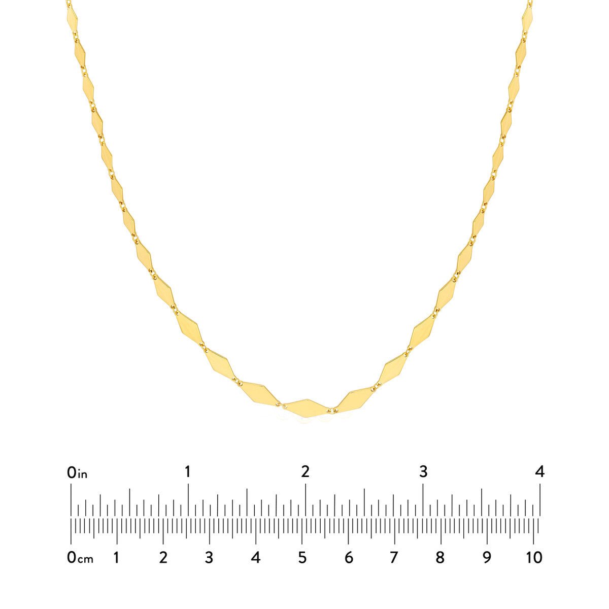 Birmingham Jewelry - 14K Yellow Gold Graduated Diamond Flat Link Necklace - Birmingham Jewelry