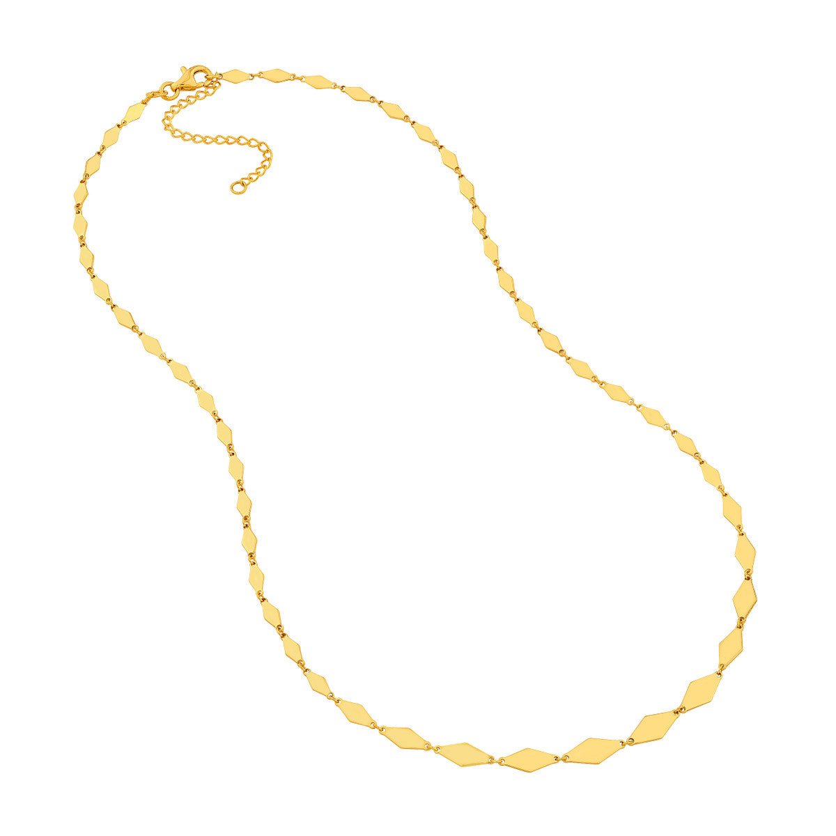 Birmingham Jewelry - 14K Yellow Gold Graduated Diamond Flat Link Necklace - Birmingham Jewelry