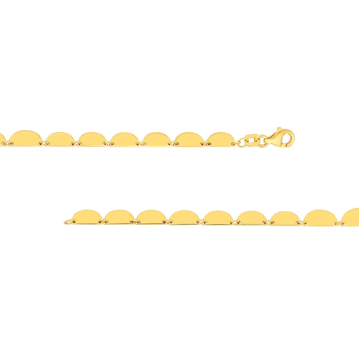 Birmingham Jewelry - 14K Yellow Gold Graduated Half Moon Link Bracelet - Birmingham Jewelry