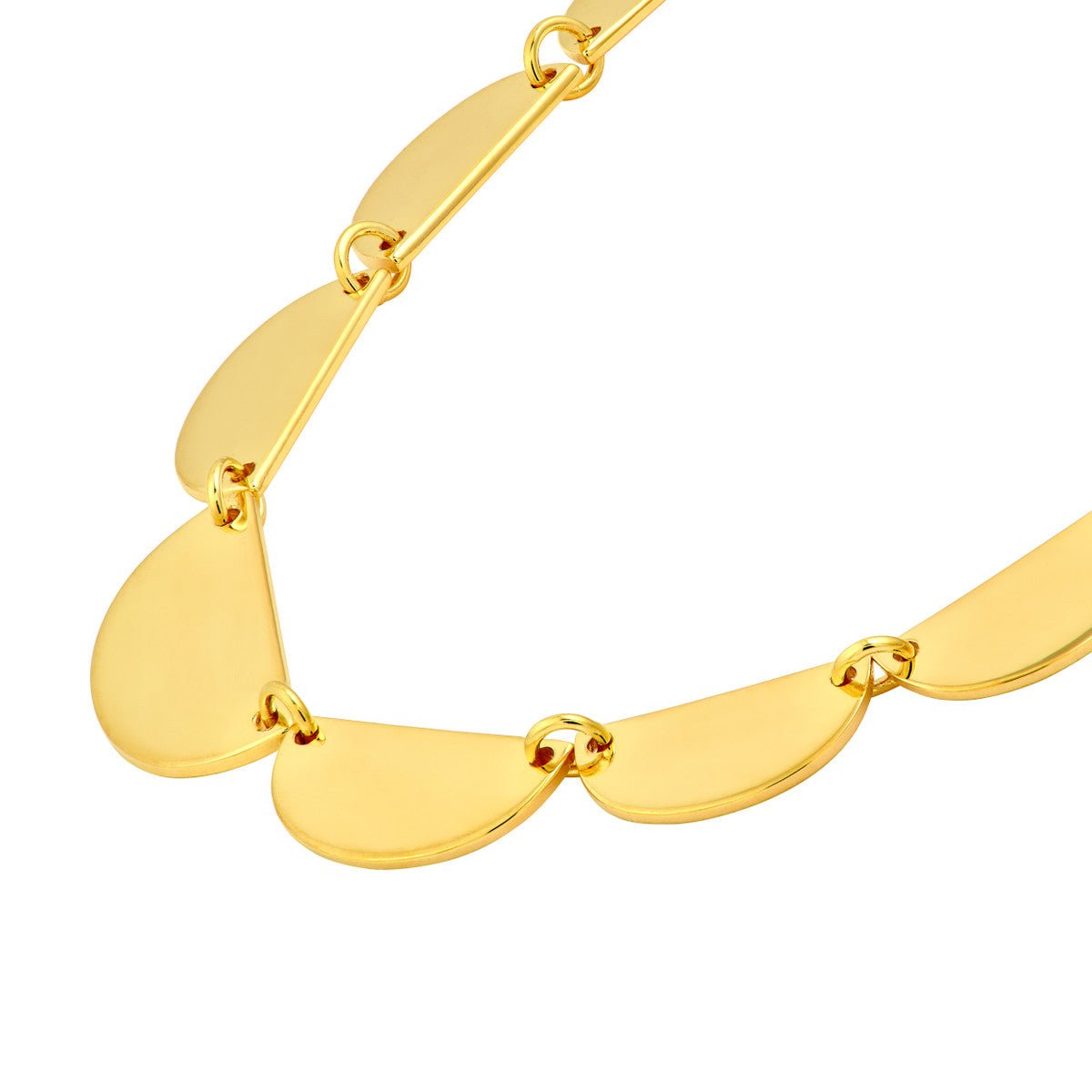 Birmingham Jewelry - 14K Yellow Gold Graduated Half Moon Link Bracelet - Birmingham Jewelry