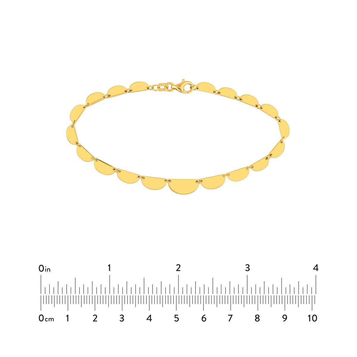 Birmingham Jewelry - 14K Yellow Gold Graduated Half Moon Link Bracelet - Birmingham Jewelry