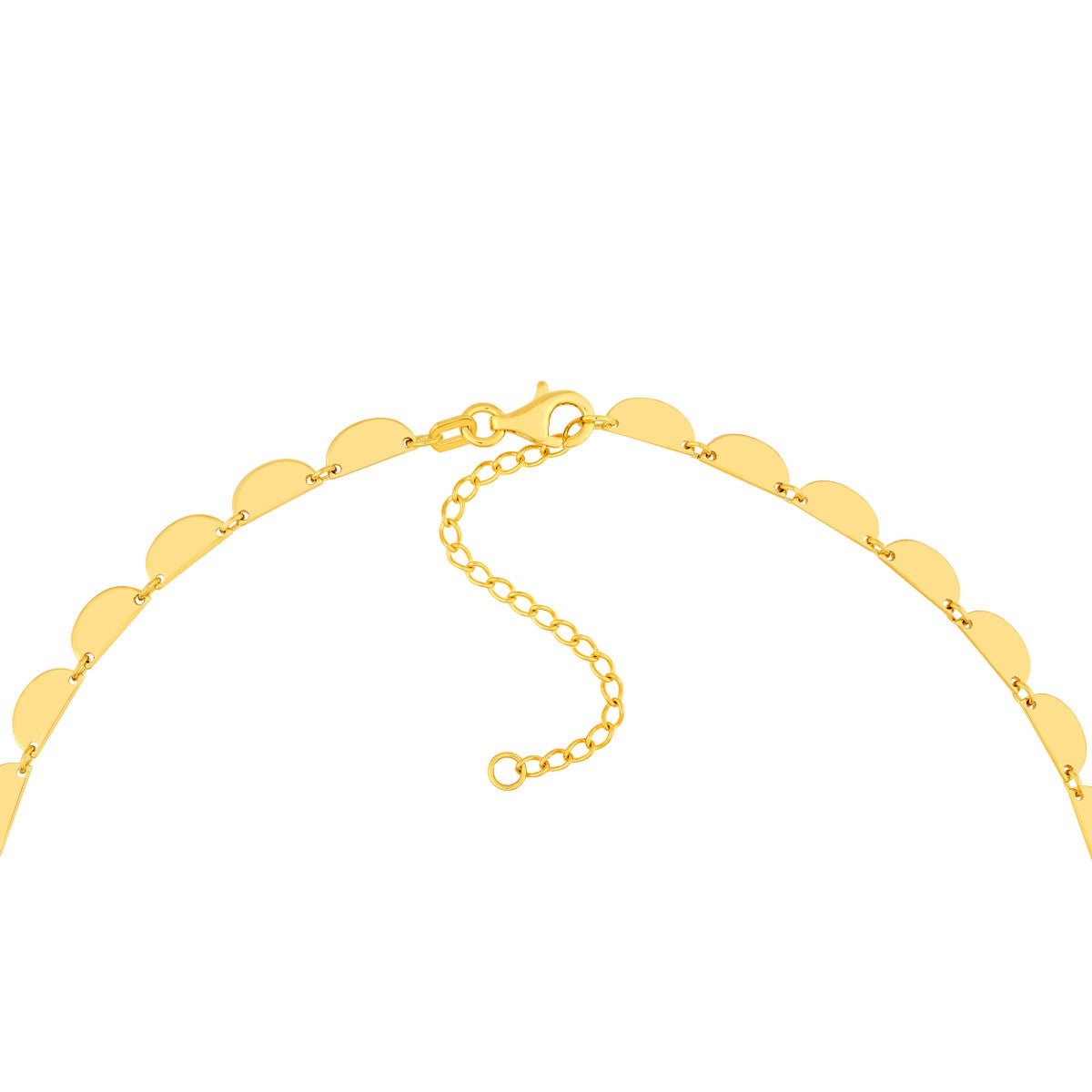 Birmingham Jewelry - 14K Yellow Gold Graduated Half Moon Link Necklace - Birmingham Jewelry