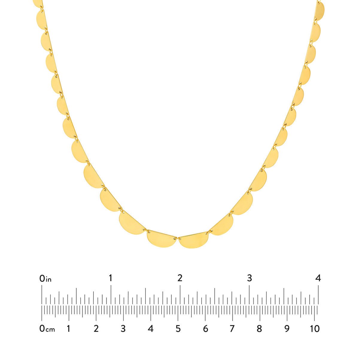 Birmingham Jewelry - 14K Yellow Gold Graduated Half Moon Link Necklace - Birmingham Jewelry