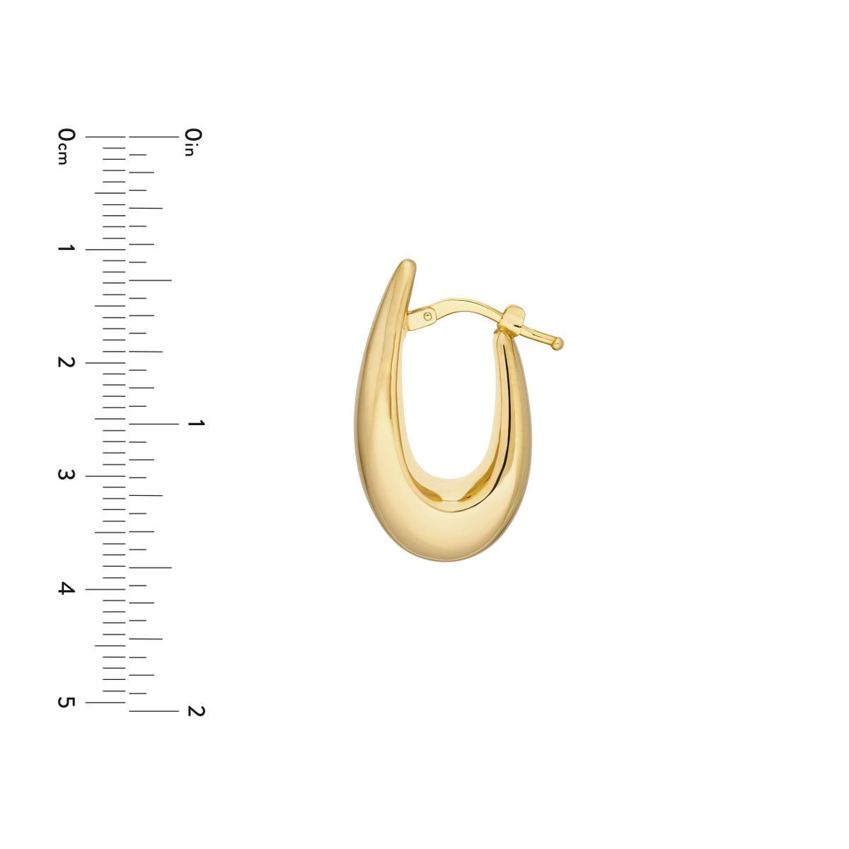 Birmingham Jewelry - 14K Yellow Gold Graduated Oval Puff Mini Hoop Earrings - Birmingham Jewelry