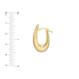 Birmingham Jewelry - 14K Yellow Gold Graduated Oval Puff Mini Hoop Earrings - Birmingham Jewelry