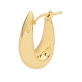 Birmingham Jewelry - 14K Yellow Gold Graduated Oval Puff Mini Hoop Earrings - Birmingham Jewelry