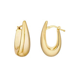 Birmingham Jewelry - 14K Yellow Gold Graduated Oval Puff Mini Hoop Earrings - Birmingham Jewelry