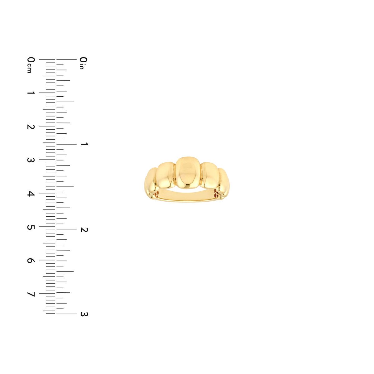 Birmingham Jewelry - 14K Yellow Gold Graduated Puffy Rectangle Ring - Birmingham Jewelry