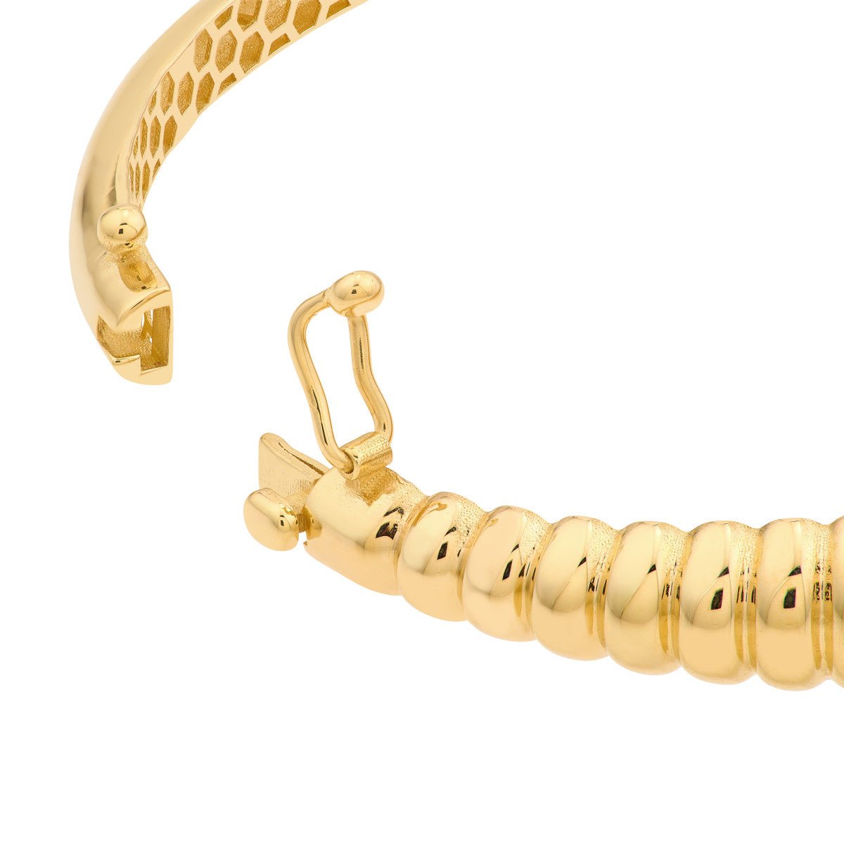 Birmingham Jewelry - 14K Yellow Gold Graduated Ribbed Bangle Bracelet - Birmingham Jewelry