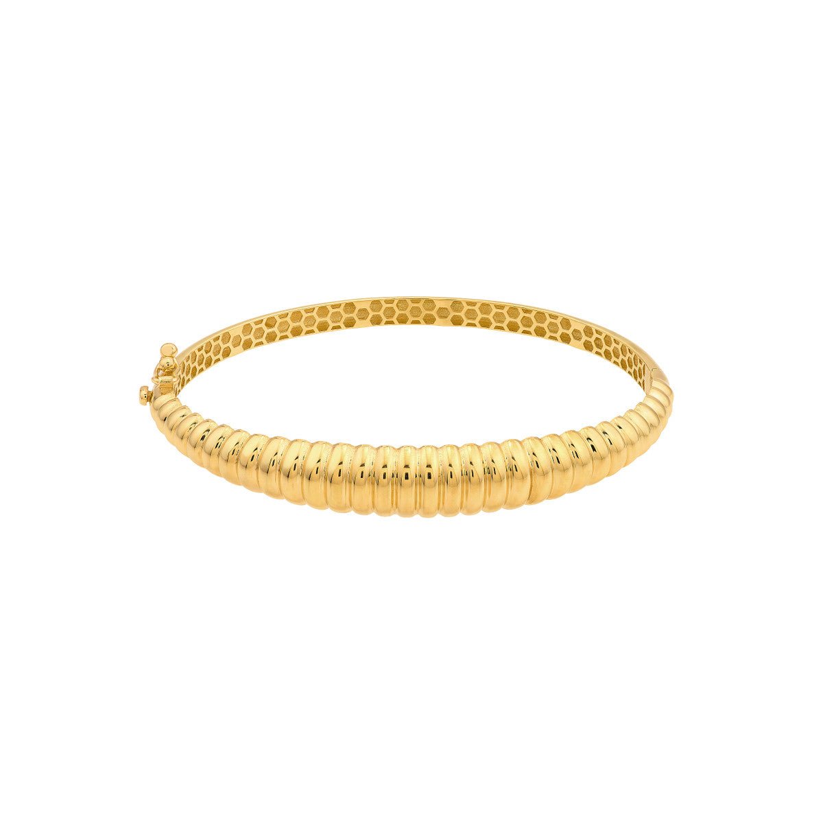 Birmingham Jewelry - 14K Yellow Gold Graduated Ribbed Bangle Bracelet - Birmingham Jewelry