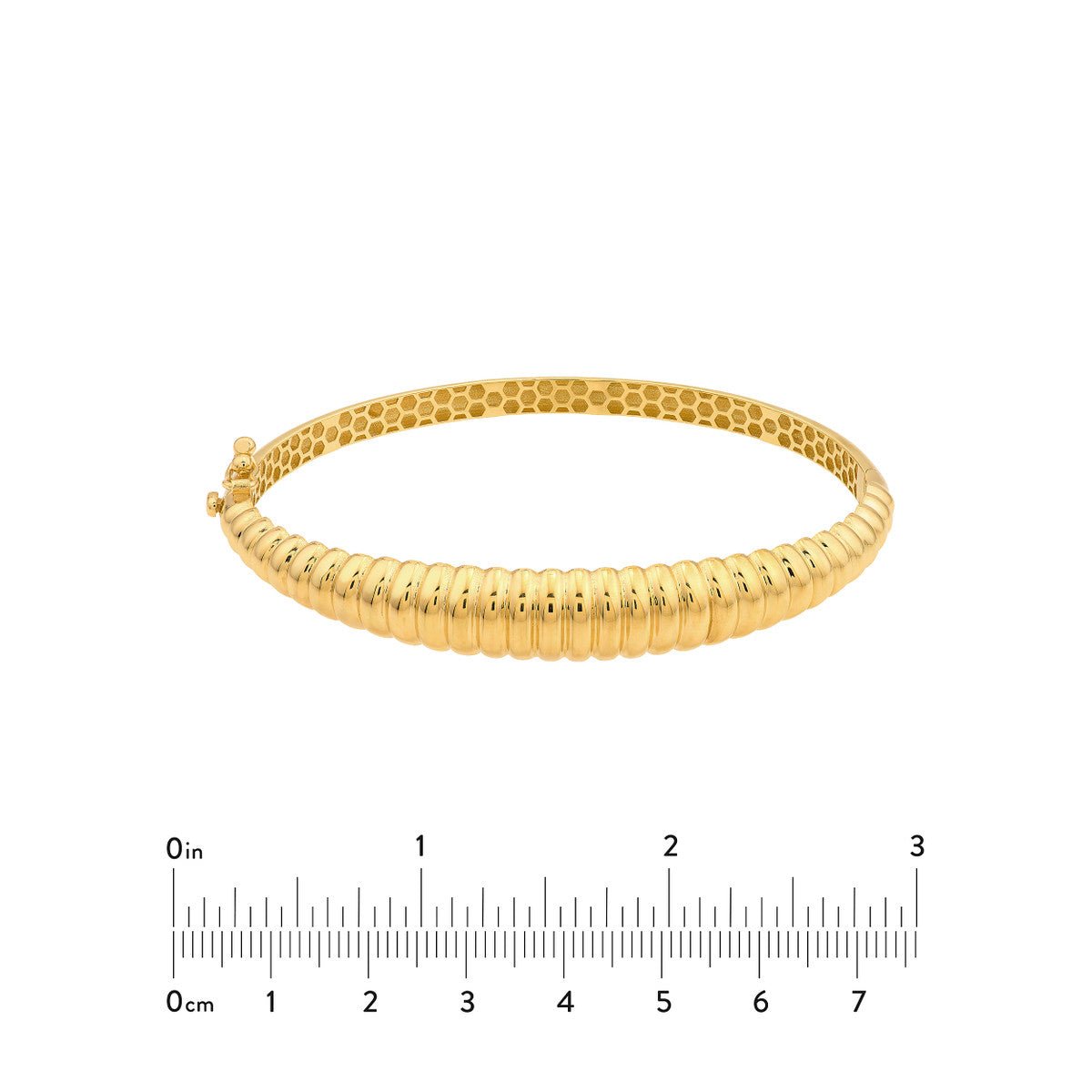 Birmingham Jewelry - 14K Yellow Gold Graduated Ribbed Bangle Bracelet - Birmingham Jewelry