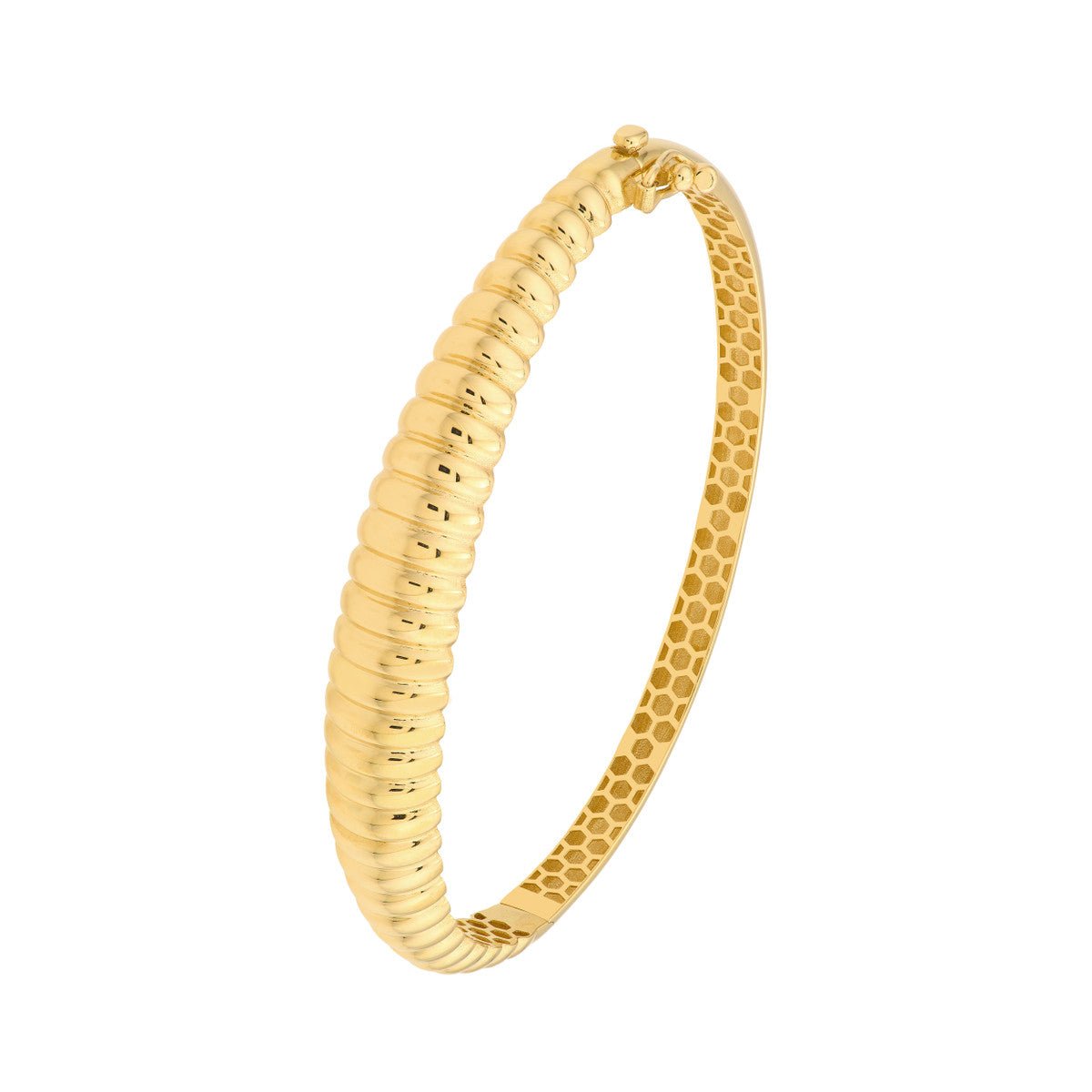 Birmingham Jewelry - 14K Yellow Gold Graduated Ribbed Bangle Bracelet - Birmingham Jewelry
