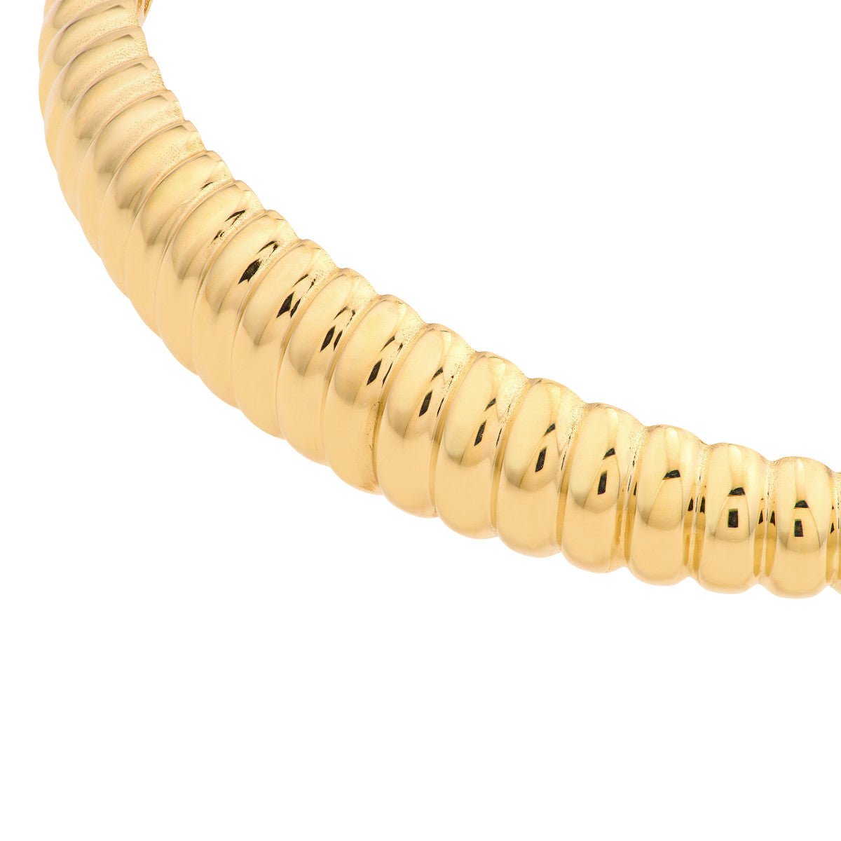 Birmingham Jewelry - 14K Yellow Gold Graduated Ribbed Bangle Bracelet - Birmingham Jewelry