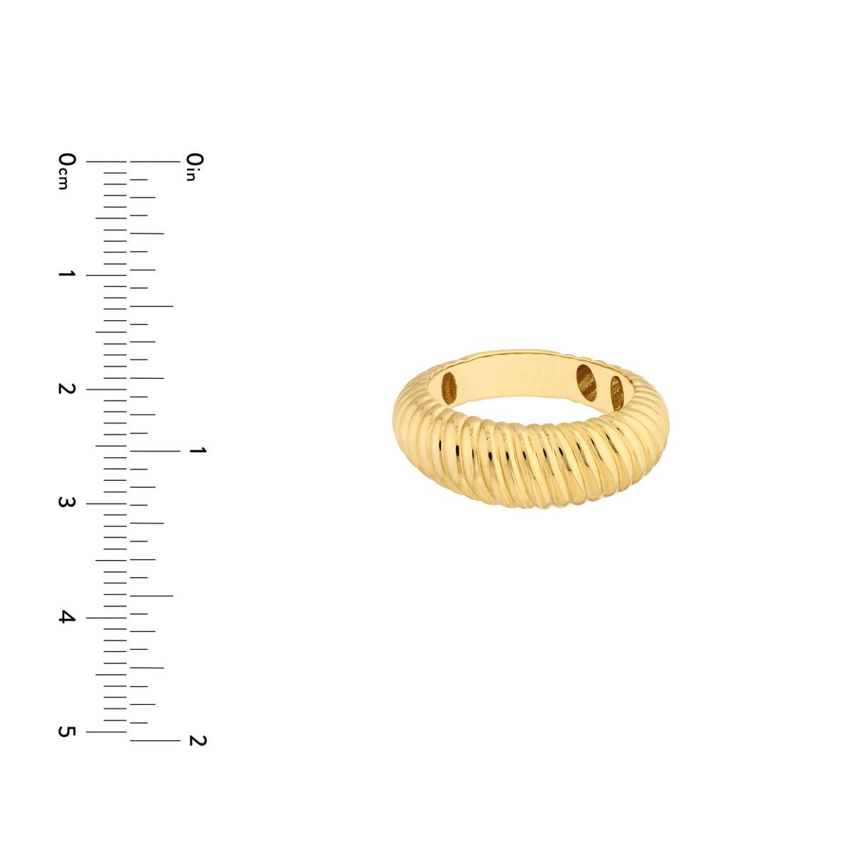 Birmingham Jewelry - 14K Yellow Gold Graduated Ribbed Polished Ring - Birmingham Jewelry
