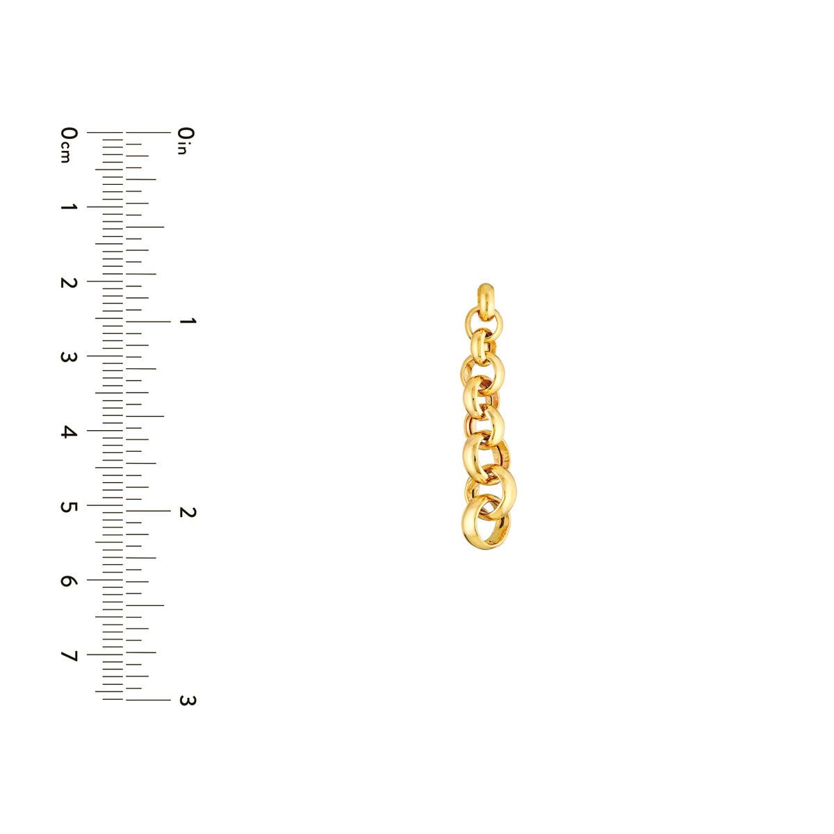 Birmingham Jewelry - 14K Yellow Gold Graduated Rolo Dangle Earrings - Birmingham Jewelry