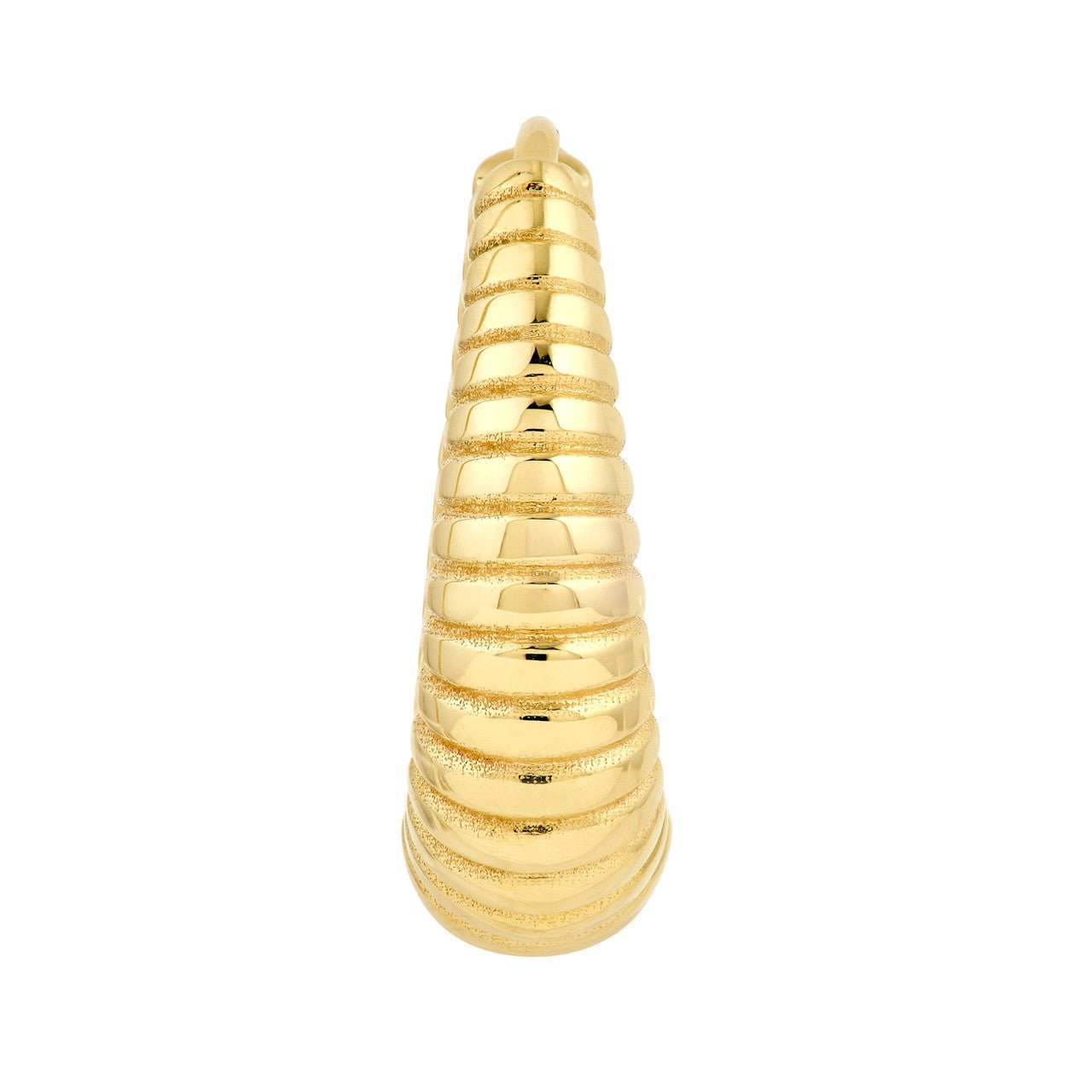 Birmingham Jewelry - 14K Yellow Gold Graduated Shrimp Oval Hoop Earrings - Birmingham Jewelry