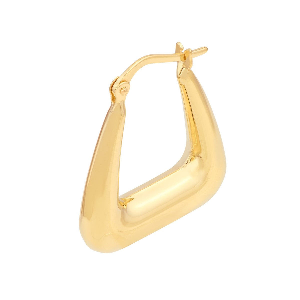 Birmingham Jewelry - 14K Yellow Gold Graduated Square Puff Hoop Earrings - Birmingham Jewelry