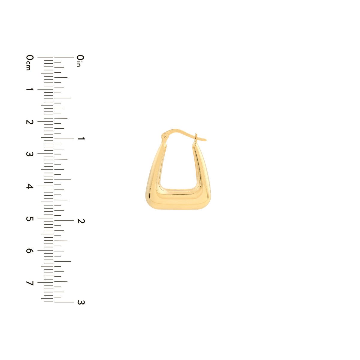 Birmingham Jewelry - 14K Yellow Gold Graduated Square Puff Hoop Earrings - Birmingham Jewelry