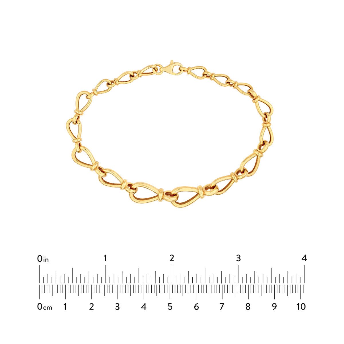 Birmingham Jewelry - 14K Yellow Gold Graduated Teardrop Link Bracelet - Birmingham Jewelry