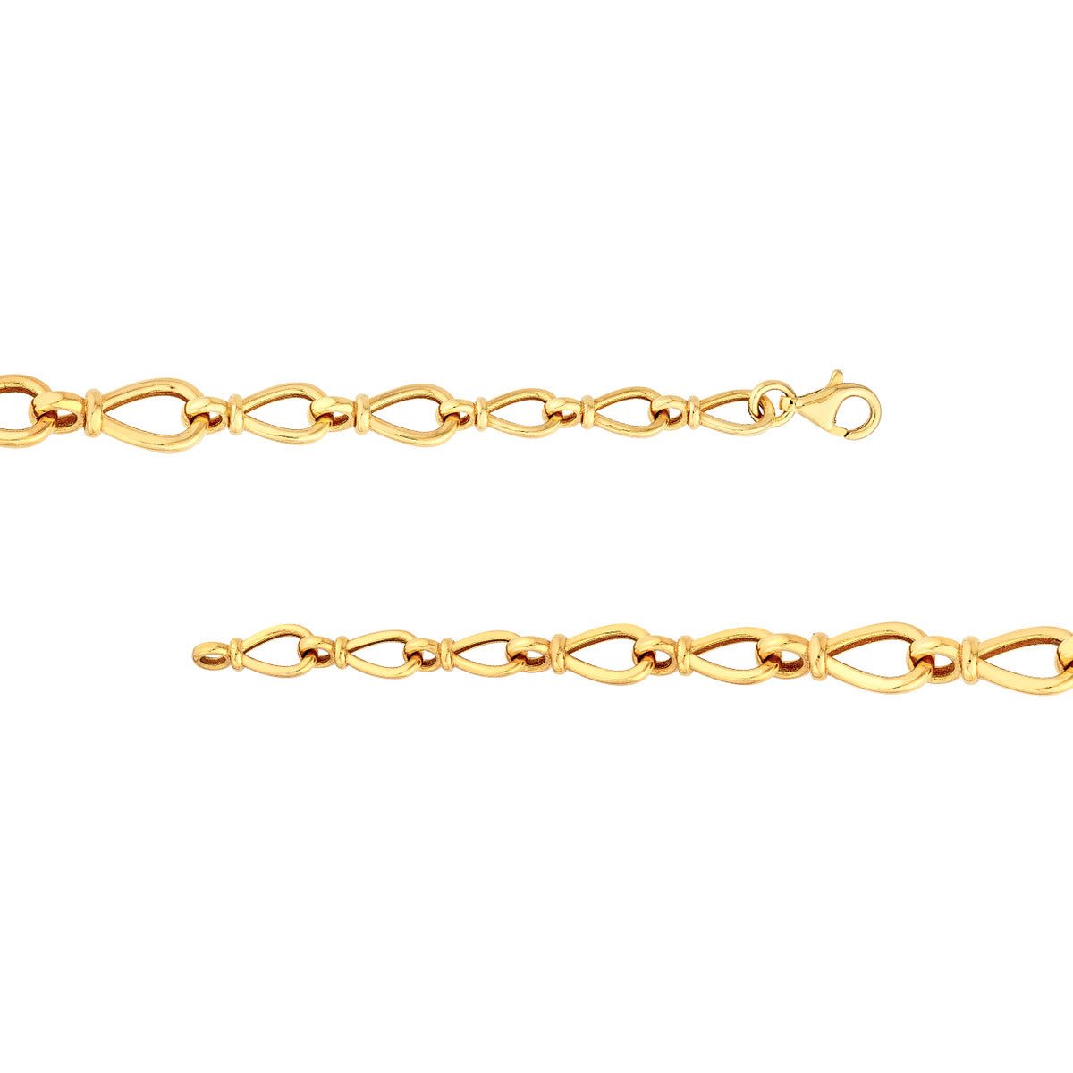 Birmingham Jewelry - 14K Yellow Gold Graduated Teardrop Link Bracelet - Birmingham Jewelry