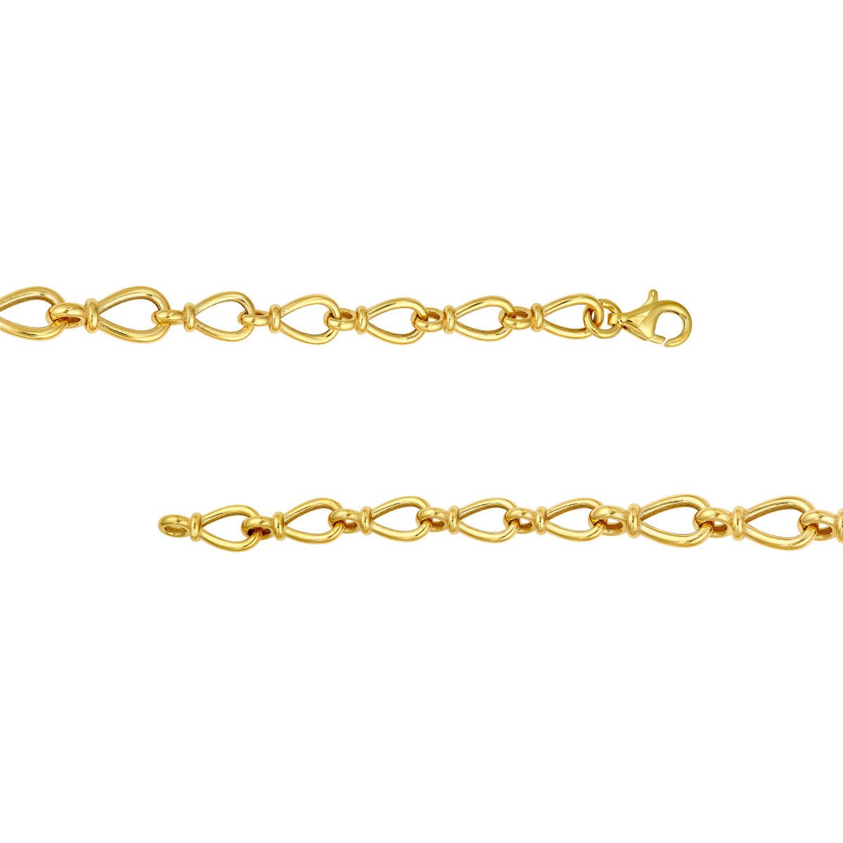 Birmingham Jewelry - 14K Yellow Gold Graduated Teardrop Link Necklace - Birmingham Jewelry