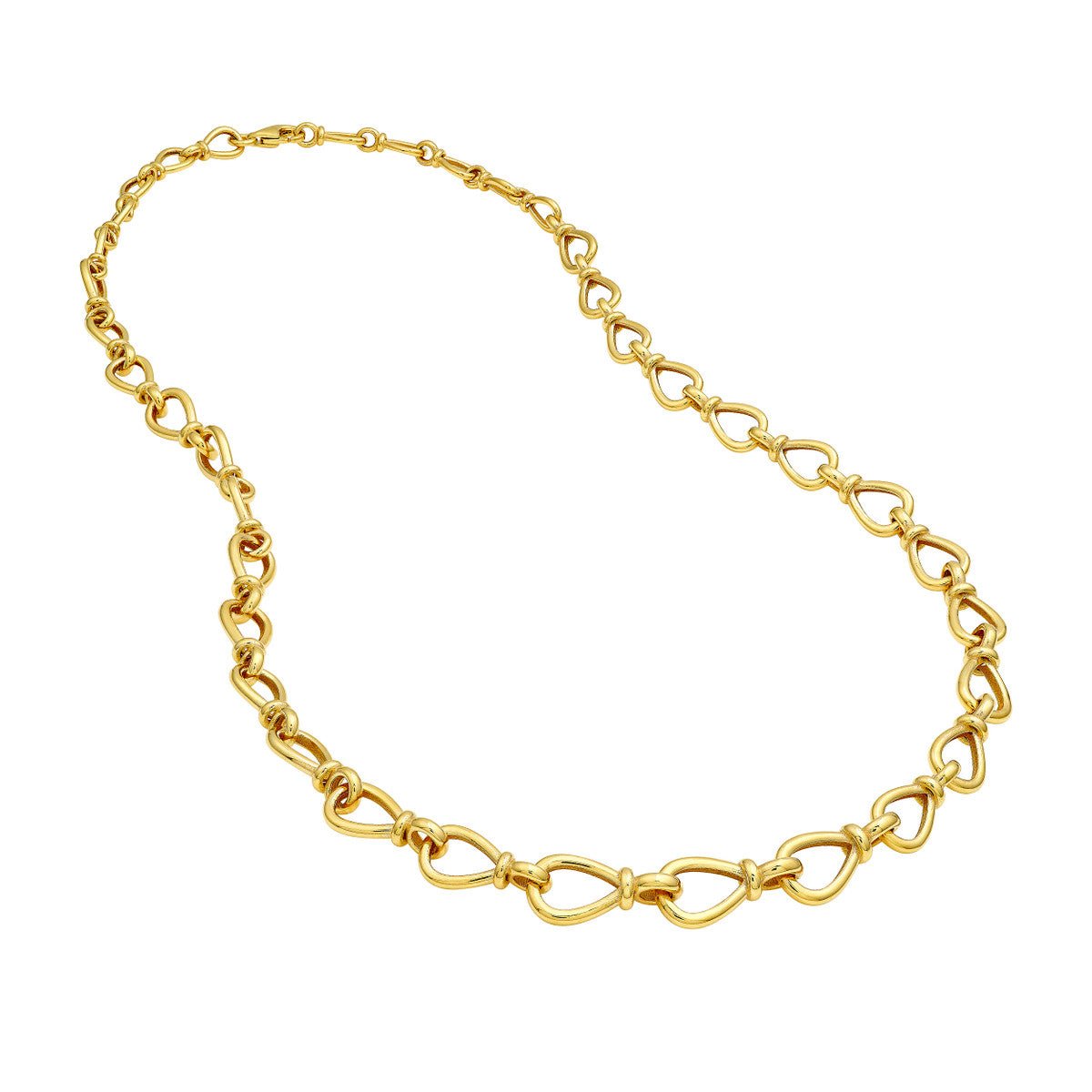Birmingham Jewelry - 14K Yellow Gold Graduated Teardrop Link Necklace - Birmingham Jewelry