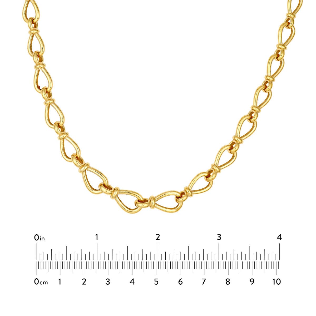 Birmingham Jewelry - 14K Yellow Gold Graduated Teardrop Link Necklace - Birmingham Jewelry