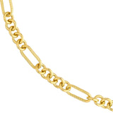 Birmingham Jewelry - 14K Yellow Gold Handmade Textured Oval Rolo Necklace - Birmingham Jewelry