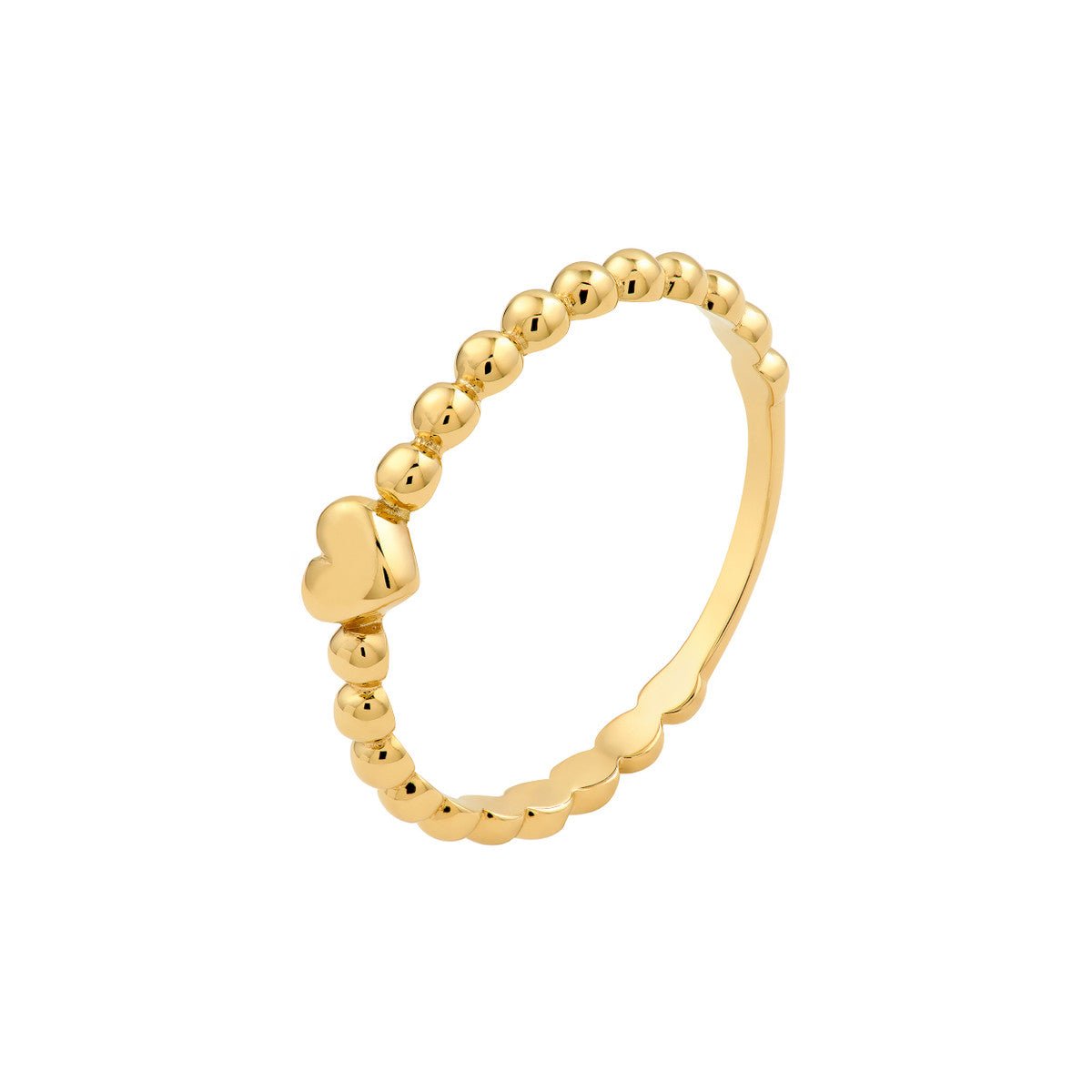 Birmingham Jewelry - 14K Yellow Gold Heart Beaded Band Ring - Birmingham Jewelry