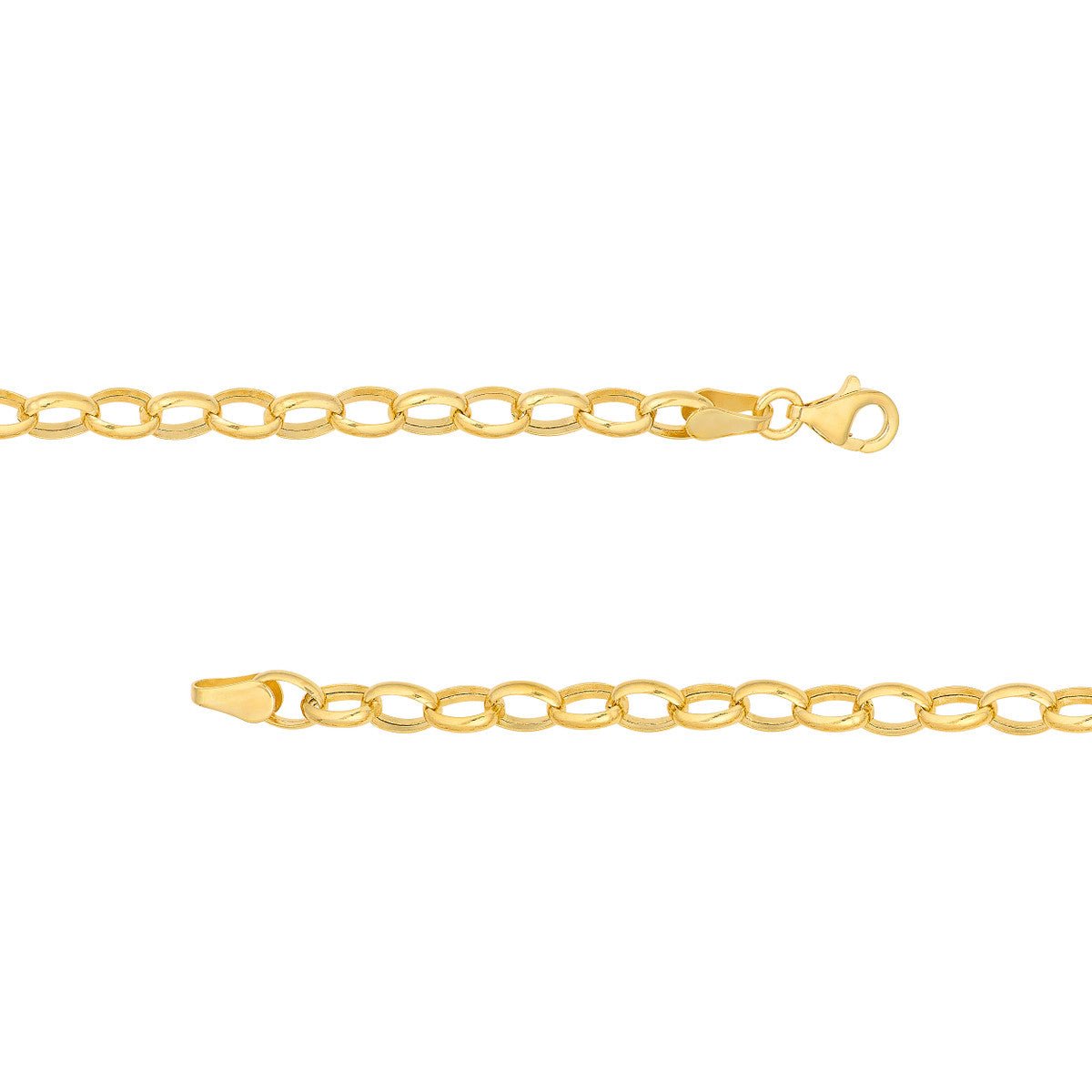 Birmingham Jewelry - 14K Yellow Gold Heart Puff Mariner w/Oval Rolo Necklace - Birmingham Jewelry