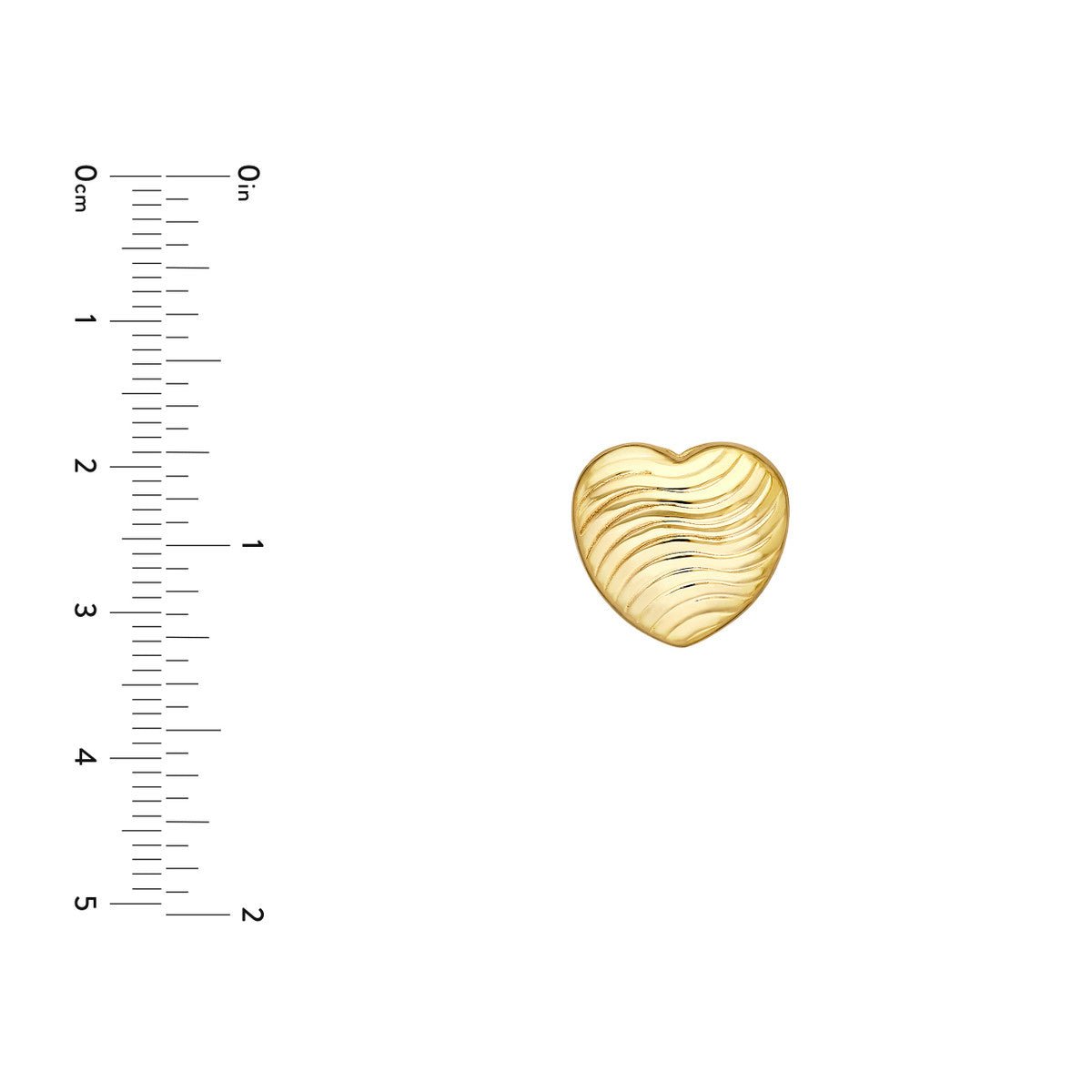 14K Yellow Gold Heart Wave Pattern Stud Earrings Birmingham Jewelry Earrings Birmingham Jewelry 