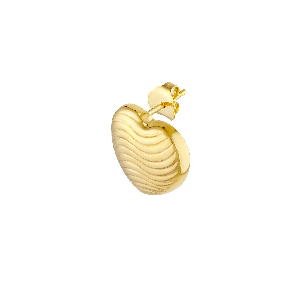 14K Yellow Gold Heart Wave Pattern Stud Earrings Birmingham Jewelry Earrings Birmingham Jewelry 