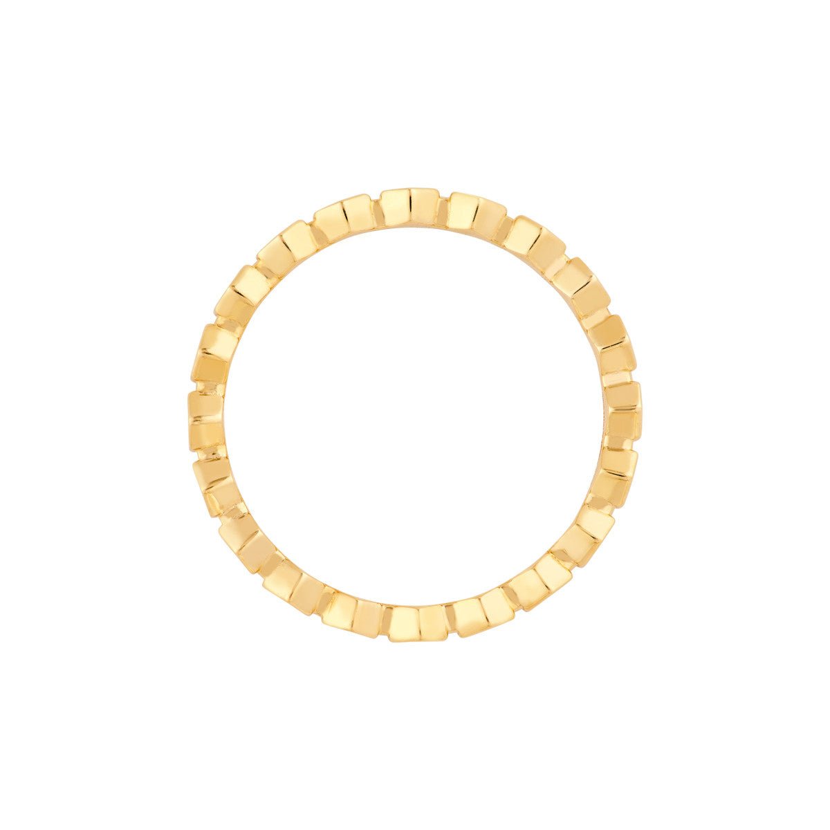 Birmingham Jewelry - 14K Yellow Gold Hexagonal Bead Band Ring - Birmingham Jewelry