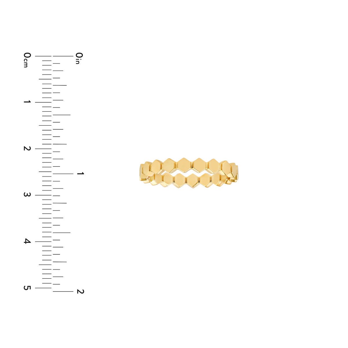 Birmingham Jewelry - 14K Yellow Gold Hexagonal Bead Band Ring - Birmingham Jewelry