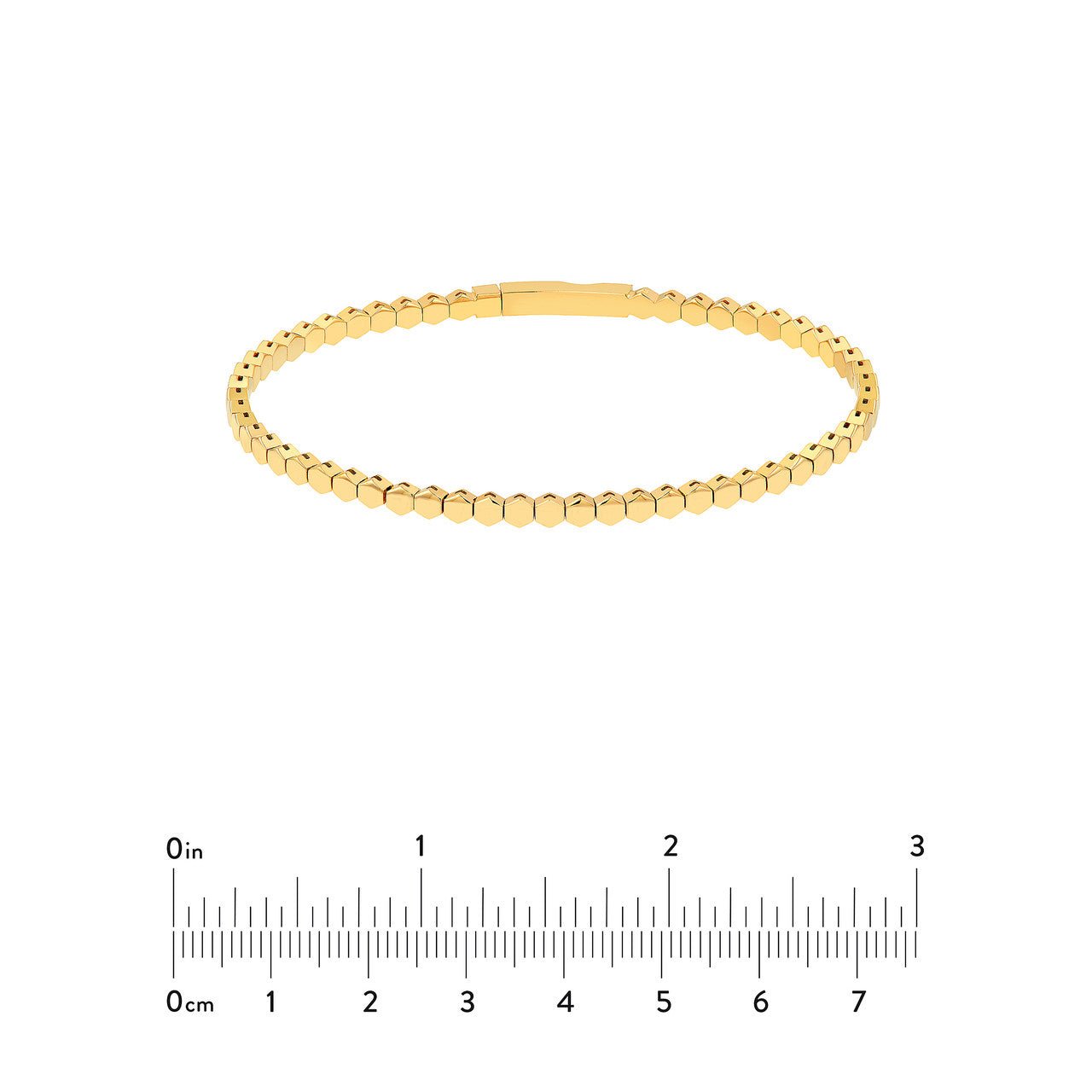 Birmingham Jewelry - 14K Yellow Gold Hexagonal Link Flexible Bracelet - Birmingham Jewelry